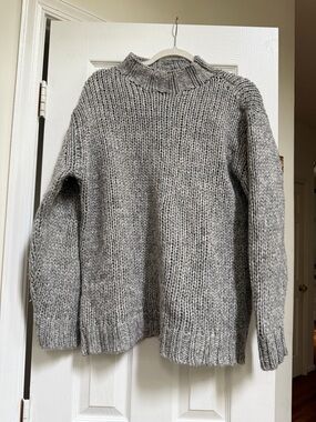 Authentic Jenni Kayne Chunky Knit mockneck Sweater Gray Size Medium M